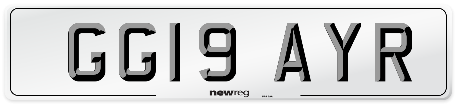GG19 AYR Number Plate from New Reg